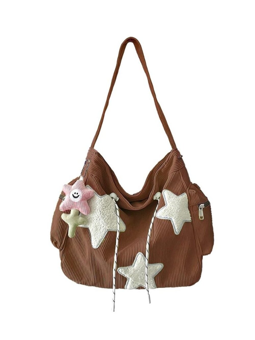 Star Crossbody Bag Women Corduroy Tote Bag Aesthetic Messenger Bag Cute Shoulder